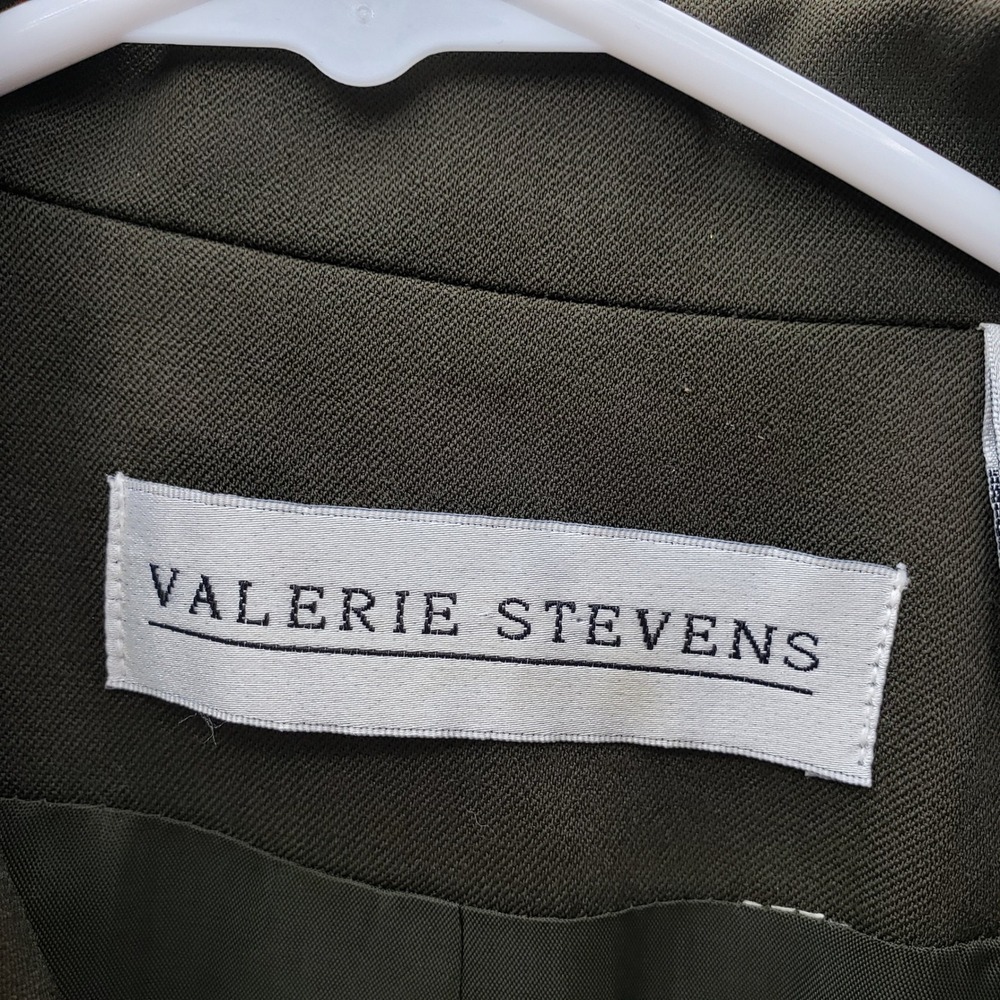 Valerie Stevens Utility Blazer Jacket Olive Green Military Wool Armycore Size 6 - Picture 4 of 10